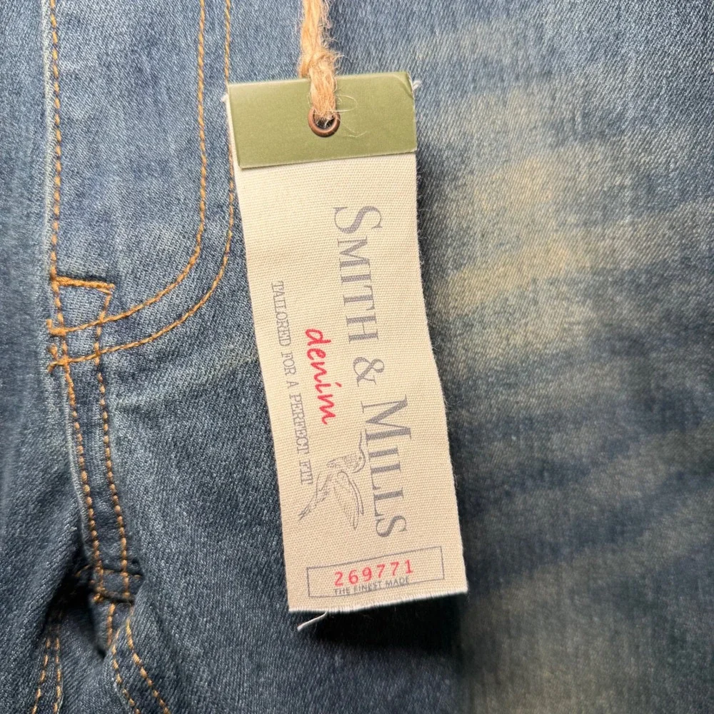 Smith & Mills Mens Cotton Jeans Size 30 Blue Slim Fit Dark Wash Denim